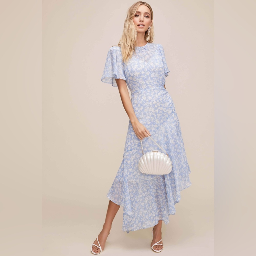 ASTR Blue Floral Midi Dress
